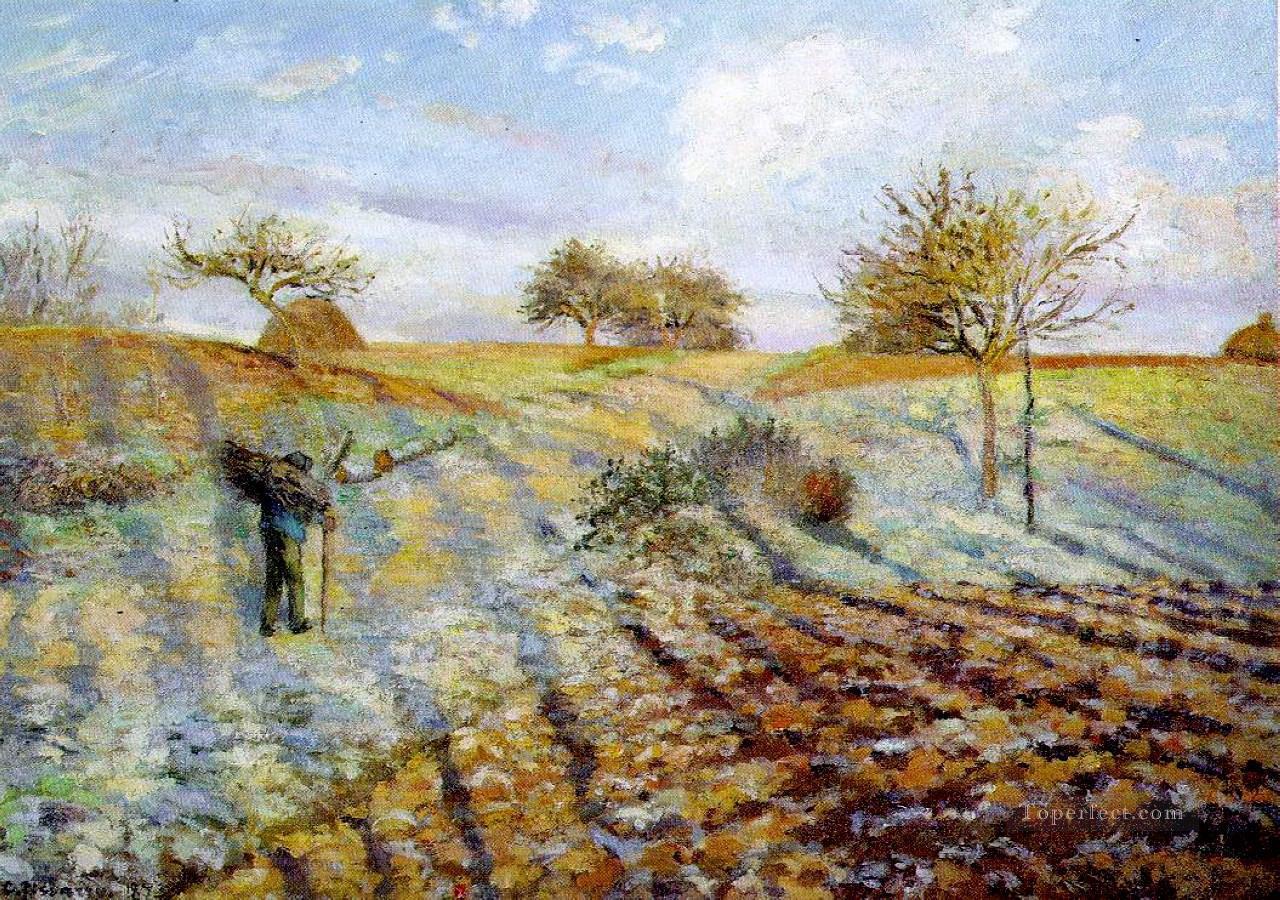 hoarfrost 1873 Camille Pissarro scenery Oil Paintings